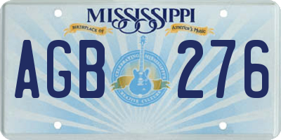 MS license plate AGB276