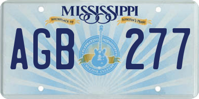 MS license plate AGB277