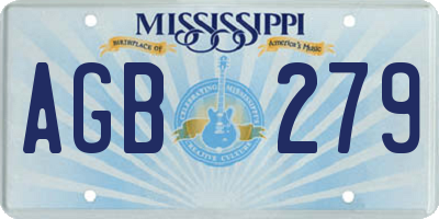 MS license plate AGB279