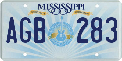 MS license plate AGB283