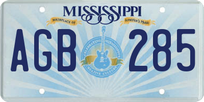 MS license plate AGB285