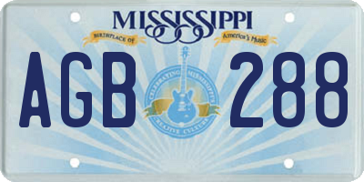MS license plate AGB288