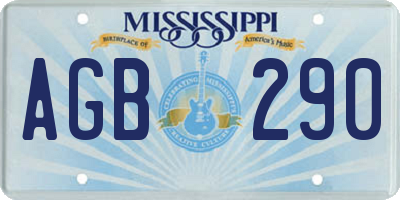 MS license plate AGB290