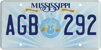 MS license plate AGB292