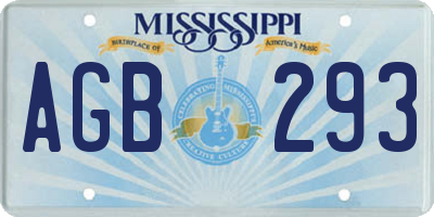 MS license plate AGB293