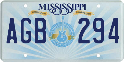 MS license plate AGB294