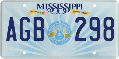 MS license plate AGB298