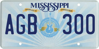 MS license plate AGB300