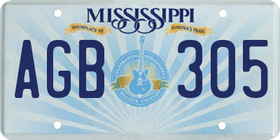 MS license plate AGB305