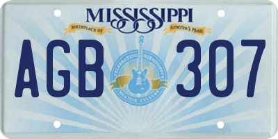 MS license plate AGB307