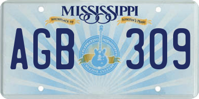 MS license plate AGB309