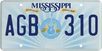 MS license plate AGB310