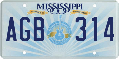 MS license plate AGB314