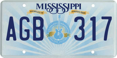 MS license plate AGB317