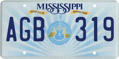 MS license plate AGB319