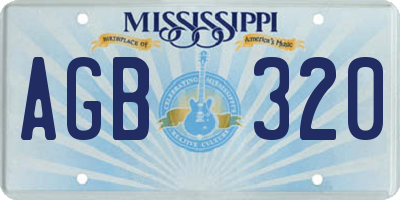 MS license plate AGB320