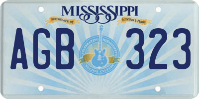 MS license plate AGB323