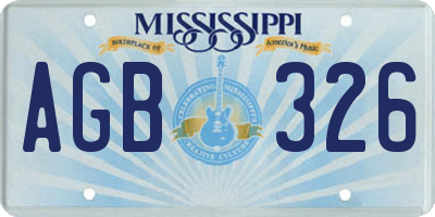 MS license plate AGB326