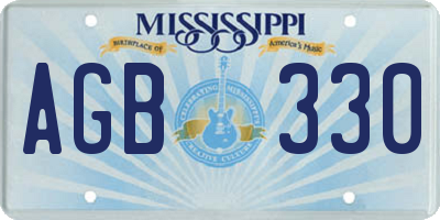 MS license plate AGB330