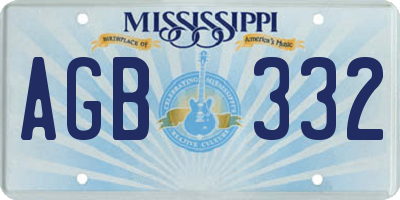 MS license plate AGB332