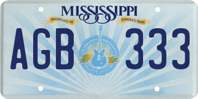 MS license plate AGB333