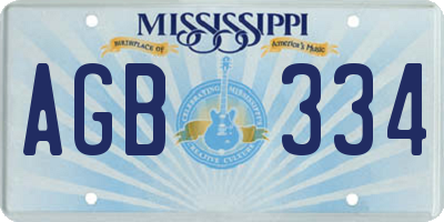 MS license plate AGB334