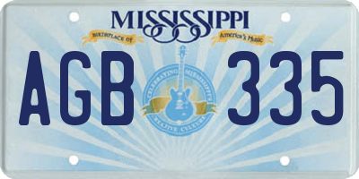 MS license plate AGB335
