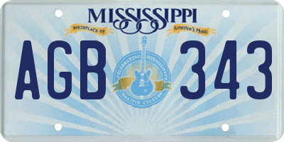 MS license plate AGB343
