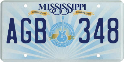 MS license plate AGB348