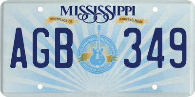 MS license plate AGB349
