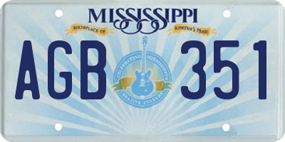 MS license plate AGB351