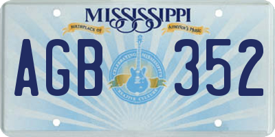 MS license plate AGB352