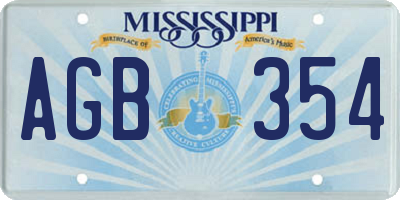 MS license plate AGB354