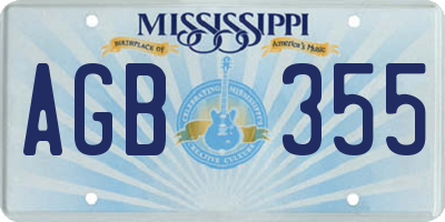 MS license plate AGB355