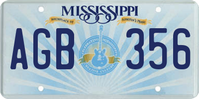 MS license plate AGB356