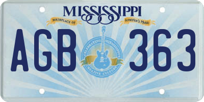 MS license plate AGB363