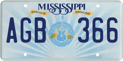 MS license plate AGB366