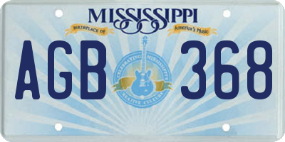 MS license plate AGB368
