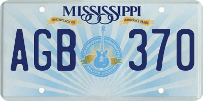 MS license plate AGB370