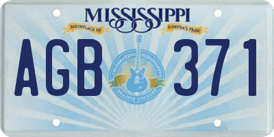 MS license plate AGB371
