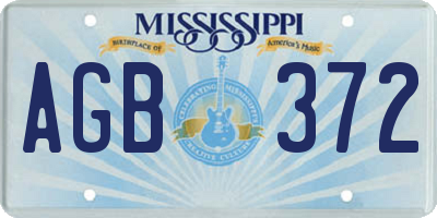 MS license plate AGB372