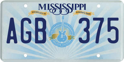 MS license plate AGB375