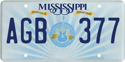 MS license plate AGB377