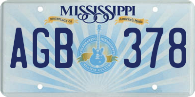 MS license plate AGB378