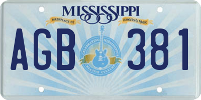 MS license plate AGB381