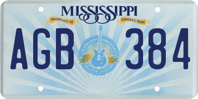 MS license plate AGB384
