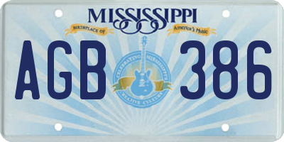 MS license plate AGB386