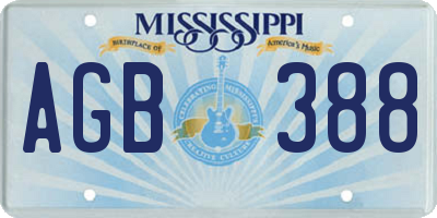 MS license plate AGB388