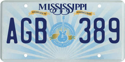 MS license plate AGB389