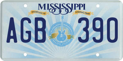 MS license plate AGB390